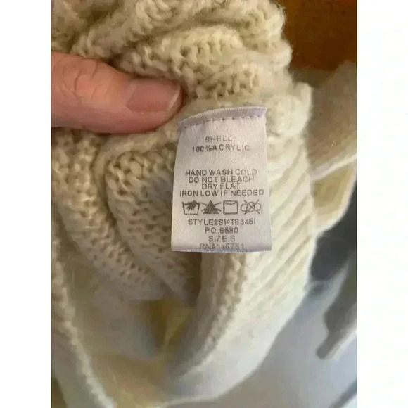 L.I.A Woman's Multicolor Crochet Crew Neck Long Sleeve Acrylic Sweater Size Sm - Picture 7 of 7